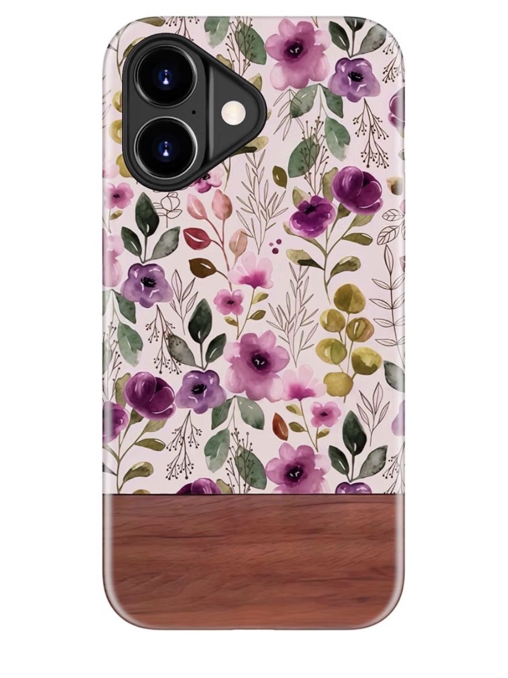 Floral Purple & Wood color Phone Case IP 17 new